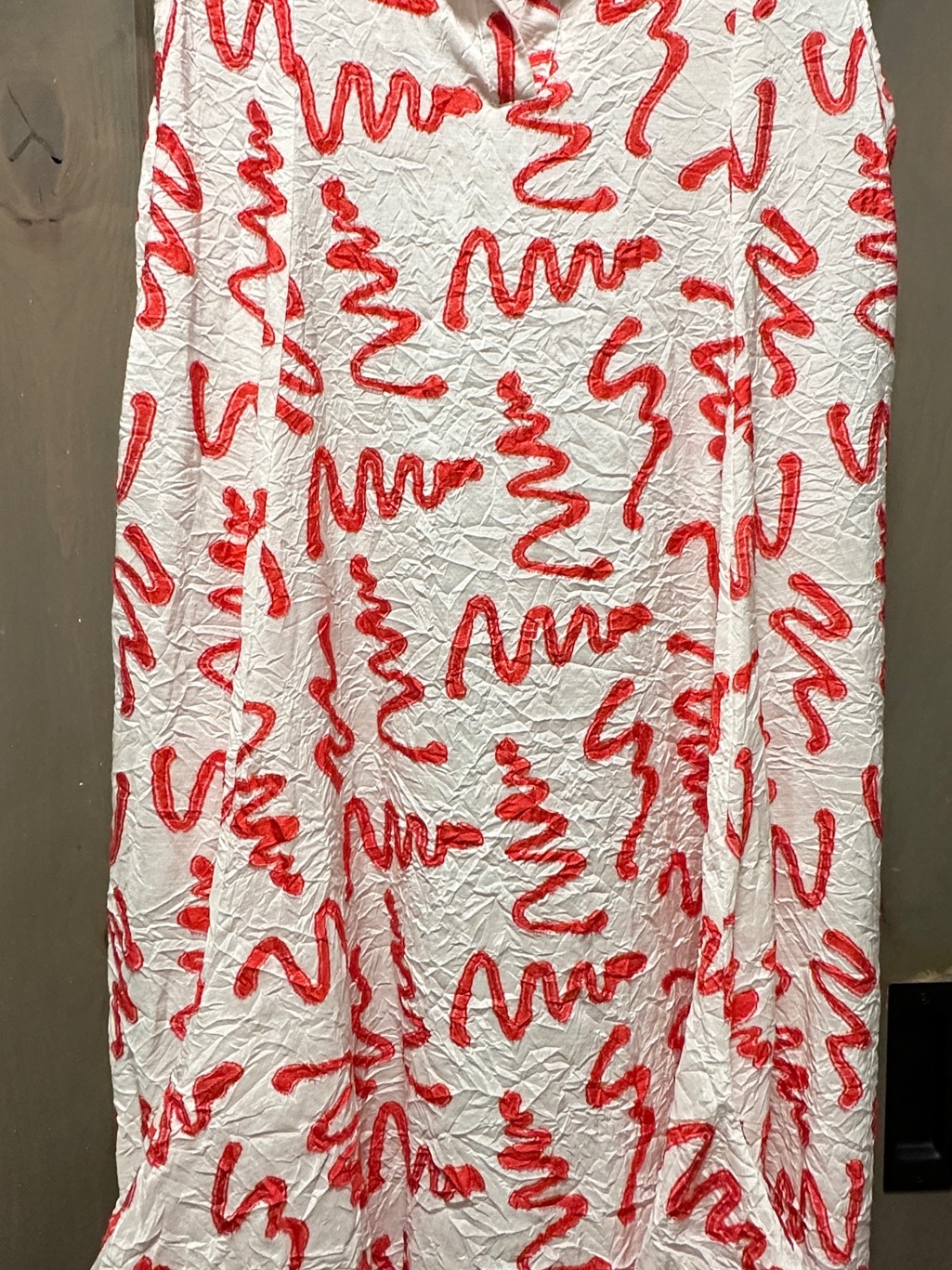 Dress To Kill White Dress With Red Scribble Print